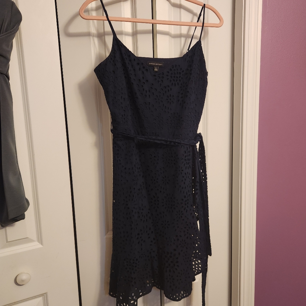 Banana Republic Elegant Navy Blue Lace Dress